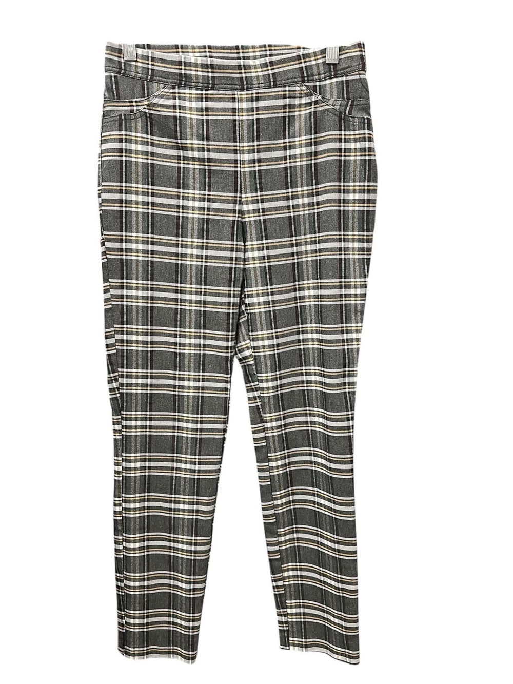 Tribal Plaid Black and White Plaid Slim Chinos Size M